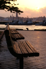 座りたかったけど、寒かった。