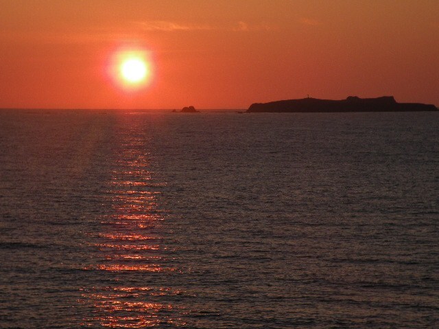 礼文島から見た夕日