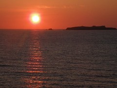 礼文島から見た夕日