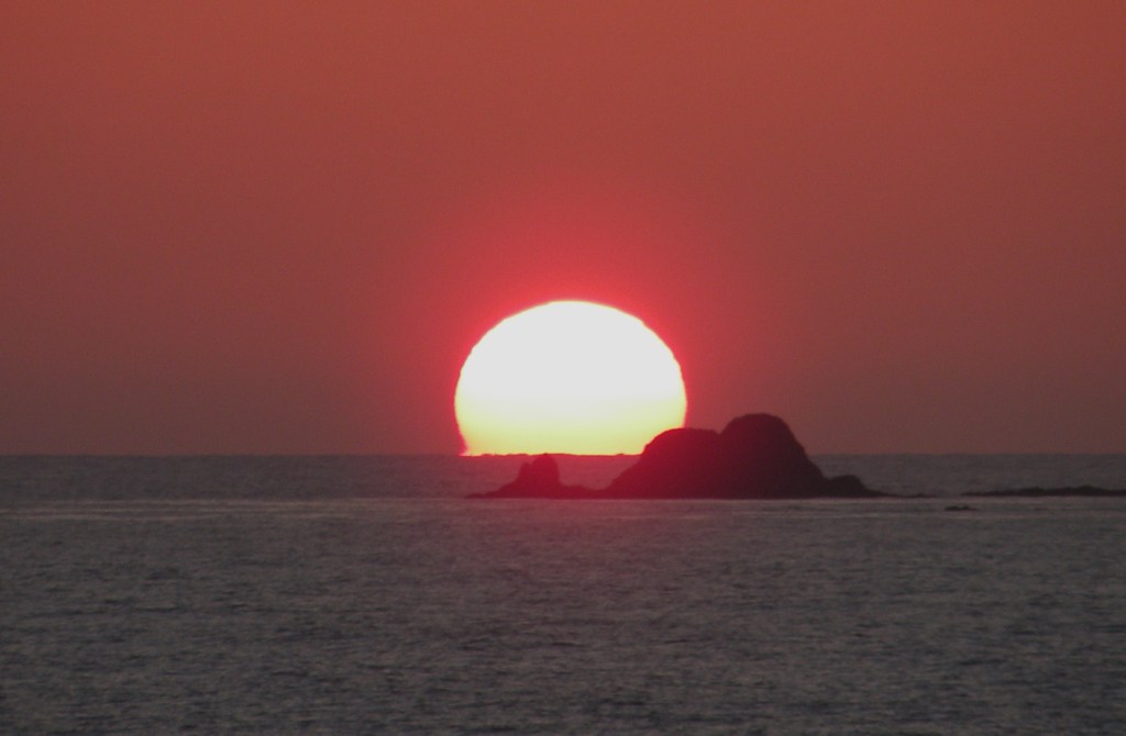 礼文島から見た夕日