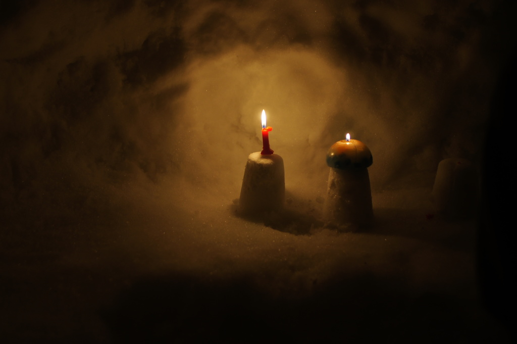 庭に作ったかまくら