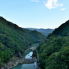 ダム湖からの景色