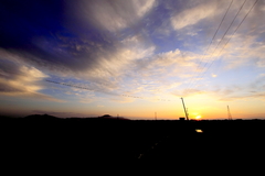 弥彦山夕日