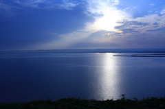 蒼の夕日
