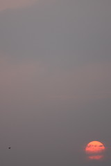梅雨の晴れ間の夕日