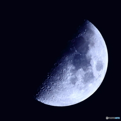月齢6.9 宵月上弦 月面X 半月