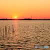 牛久沼からの富士夕景
