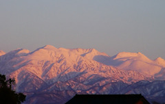 紅に染まる立山連峰