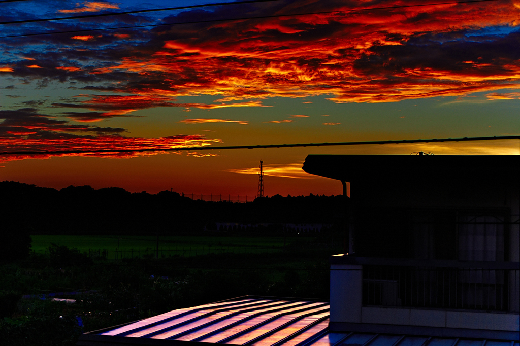 2階からの夕日