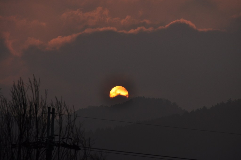 太陽が顔を出す