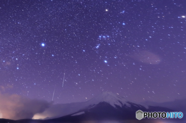 山中湖で双子座流星群