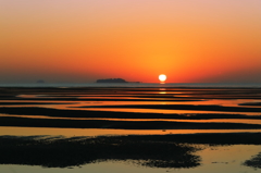 日の出後の岐波海岸