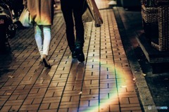 Rainbow sidewalk