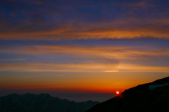 唐松岳からの夕日