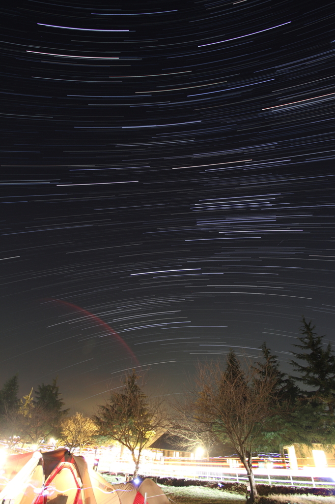 キャンプ場の夜空