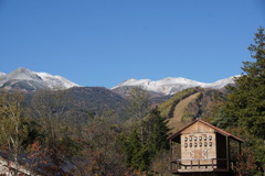 初冠雪の乗鞍 観光センターにて 初冠雪の乗鞍 観光センターにて