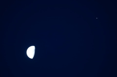 元旦の朝　月と木星