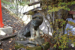 峠のこま犬　熊野神社（右側）