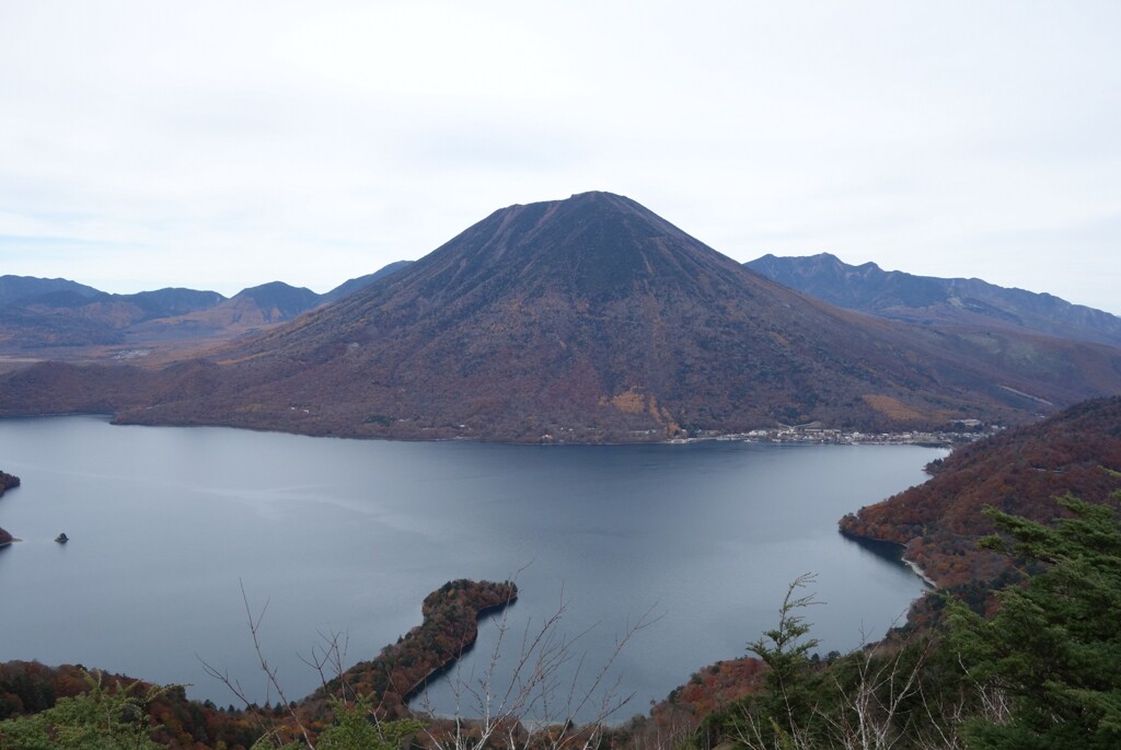 日光ライド　半月山展望台にて