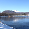 浅間山と離山　矢ケ崎公園にて