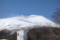 冬のライド　浅間山　峰の茶屋にて