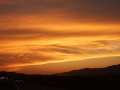 国道163号線・大和街道の夕日