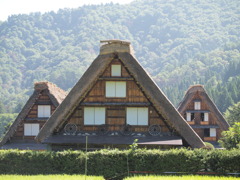 合掌造り×３
