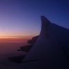 高度11,000メートルの夕焼け