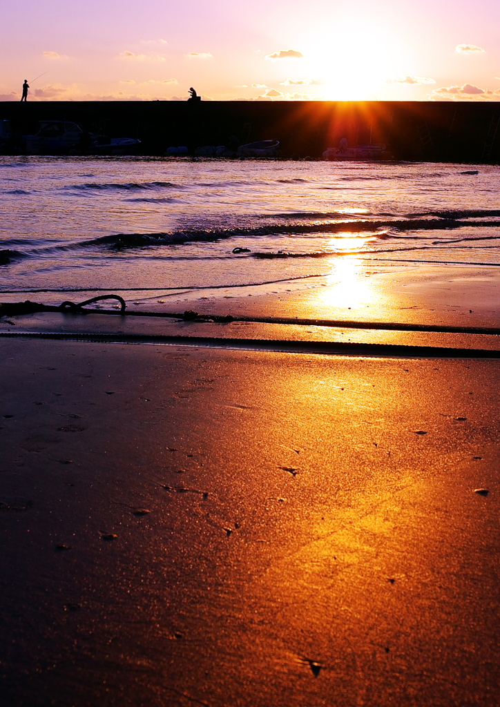 on the sand