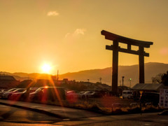 奈良　三輪神社の初日の出