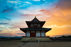 大極殿と夕日２