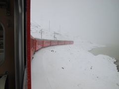 オスピッツベルニナ付近を走るベルニナ急行