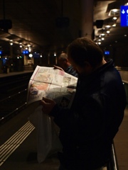 帰宅時の風景(ベルン駅)