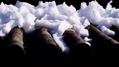 屋根上の残雪