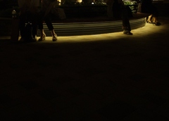 夜のベンチ