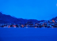 雪明りのサンモリッツバート地区