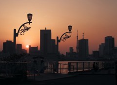 晴海ふ頭の落日