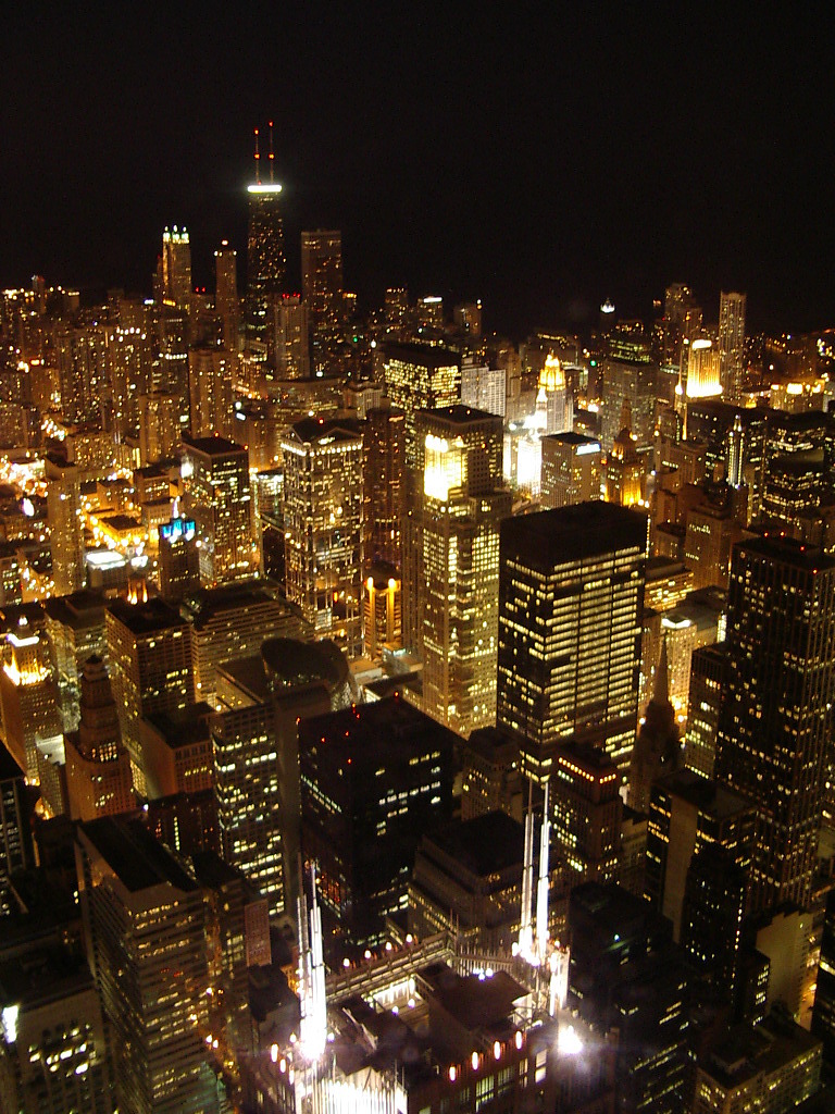 夜のシカゴ