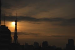 日の出見る
