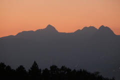 榛名山の夕景
