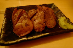 鶏のレバ焼き