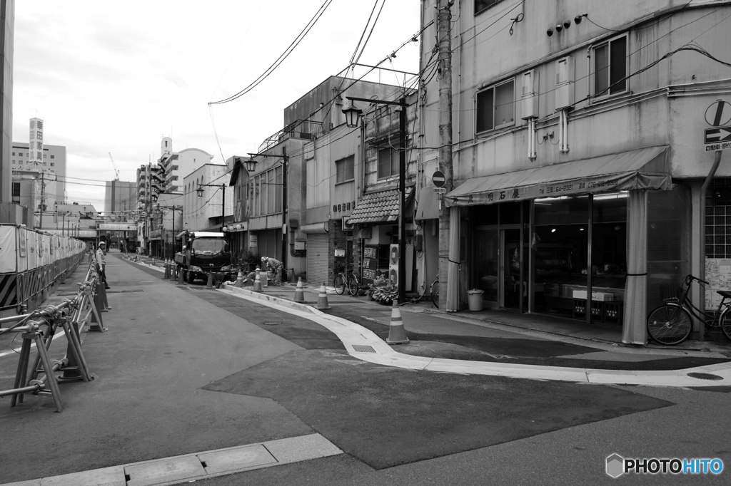 昭和チックな街並み