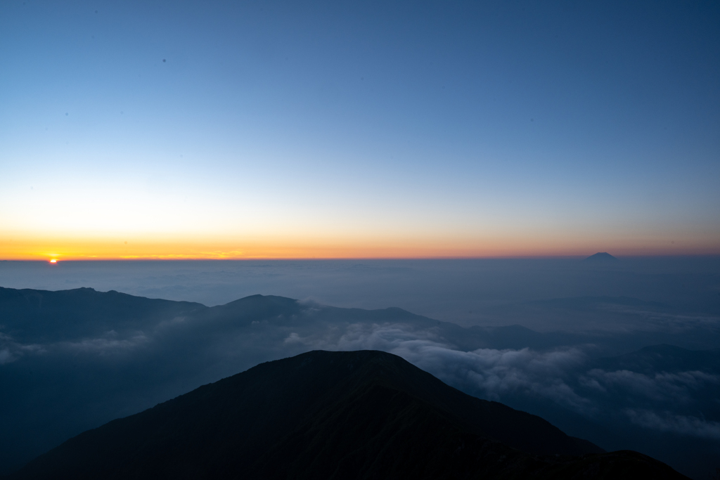 富士山と御来光