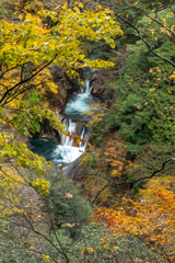 七ツ釜五段の滝遠景