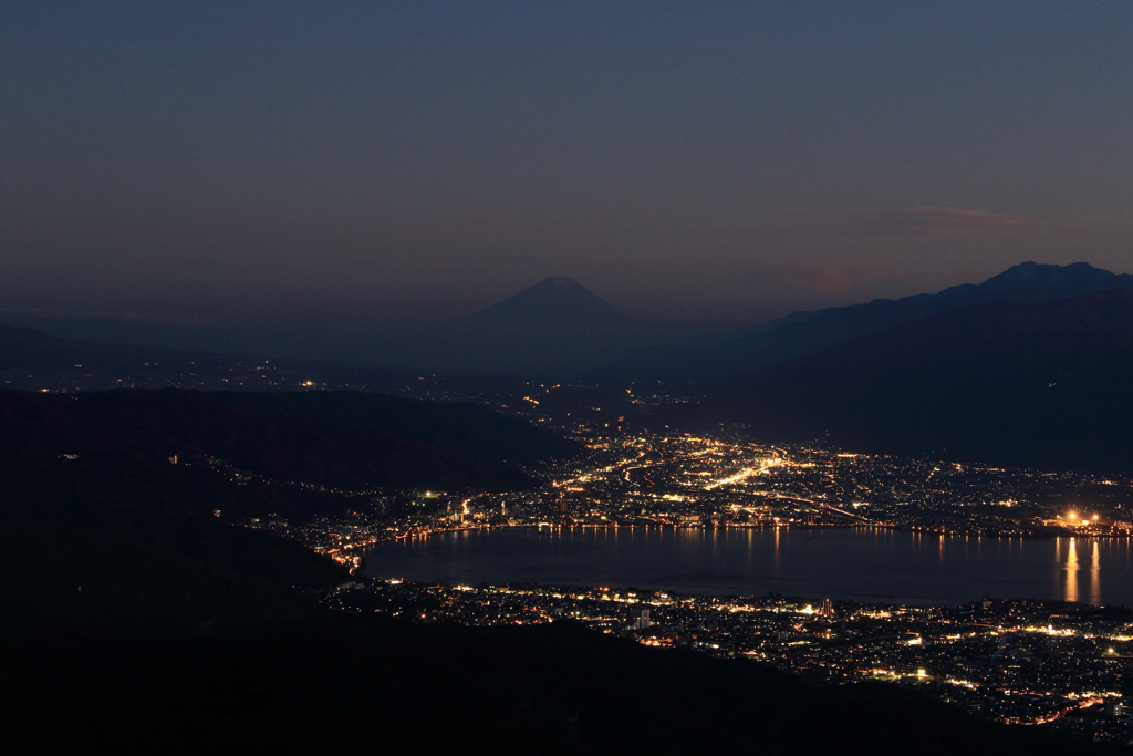 富士山と諏訪湖（２）