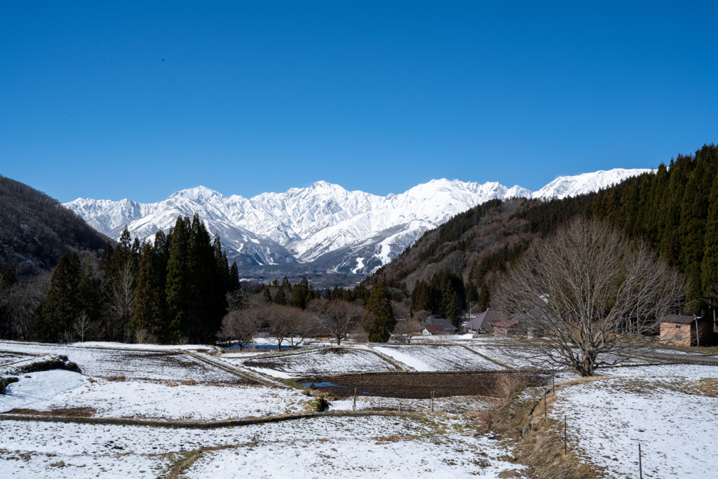 棚田雪化粧