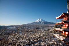 快晴の富士に雪