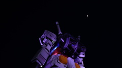 Night sky with Gundam