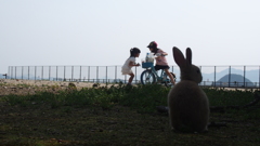 子どもとうさぎ