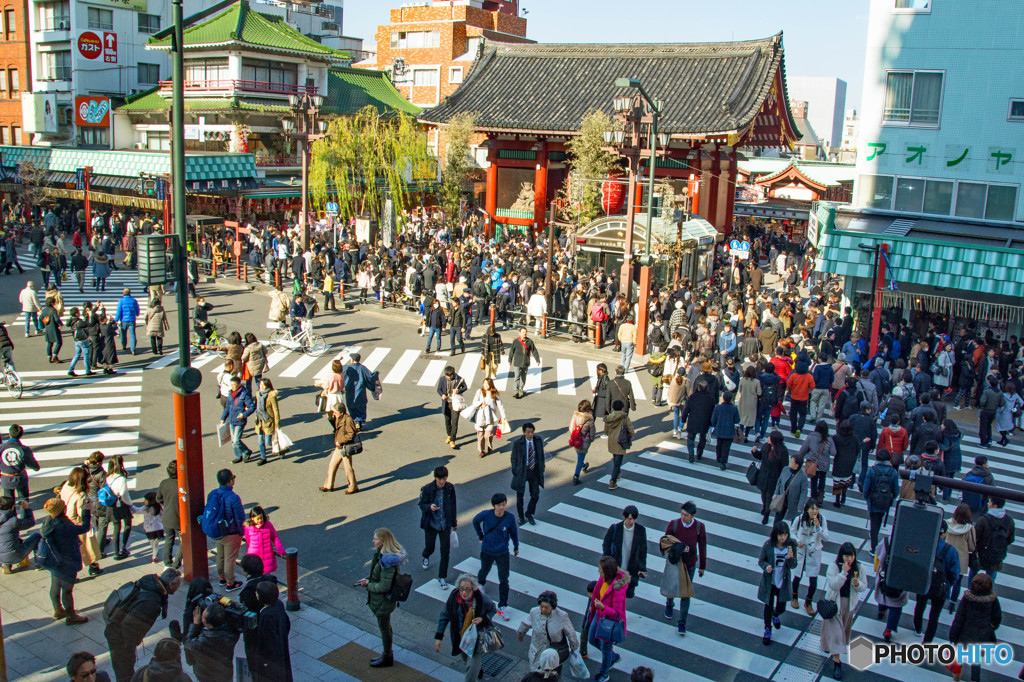 雷門前交差点俯瞰